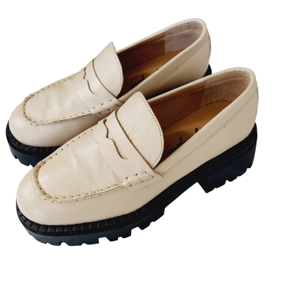 Free People Lyra Lug Sole Sand Nude Patent Leather Loafers Size 36.5 US 6.5 NWOB - Picture 4 of 16